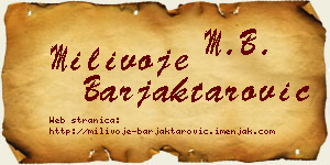 Milivoje Barjaktarović vizit kartica